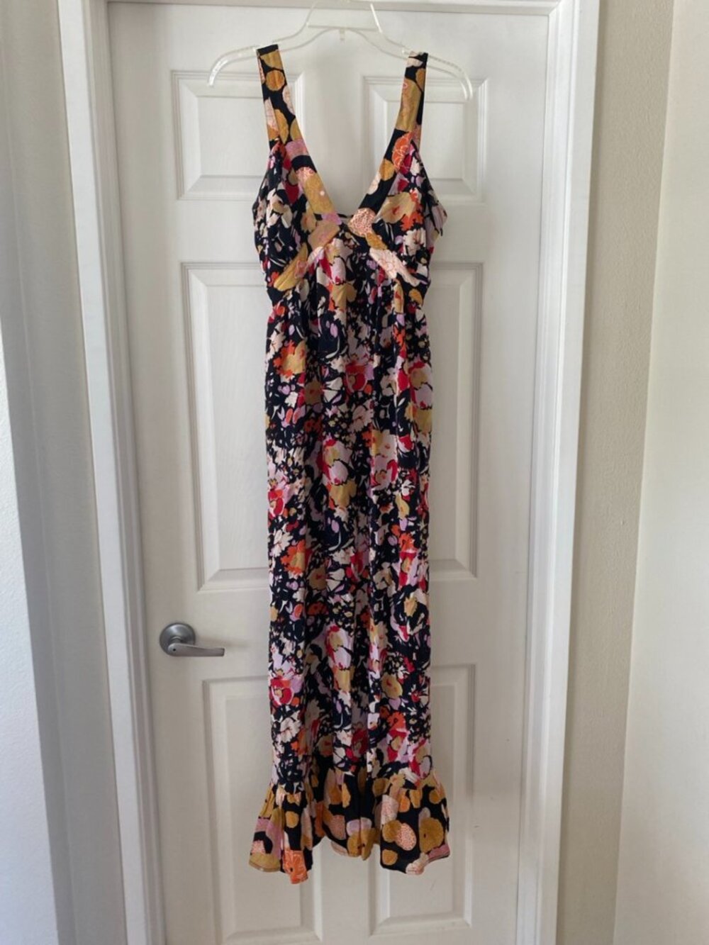Hanna G. Pure Silk Floral Maxi Dress - Size Medium Like New Condition